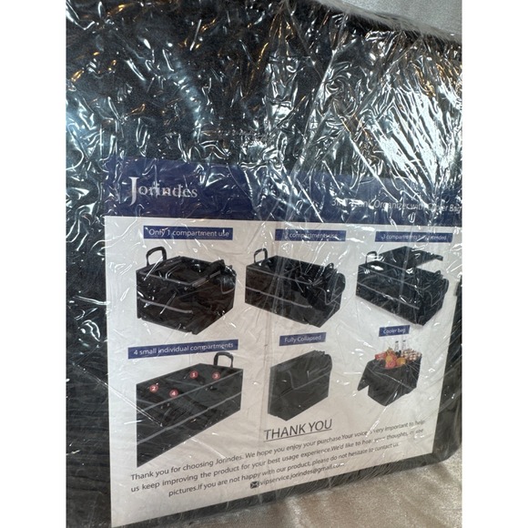 Jorindes Car Trunk Organizer with Cooler 3 in 1 Foldable Storage Bag Black - Picture 1 of 6